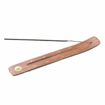 Wood Incense Holder and Ash Catcher | 10 Inch | Rooted Phoenix Spiritual