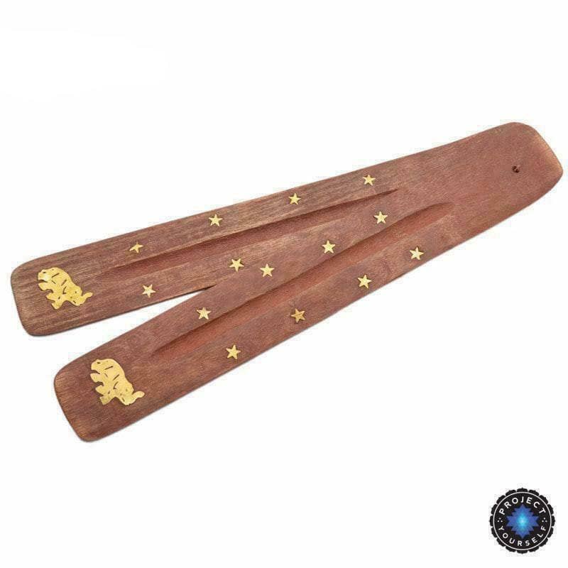 Wood Incense Holder and Ash Catcher | 10 Inch | Rooted Phoenix Spiritual