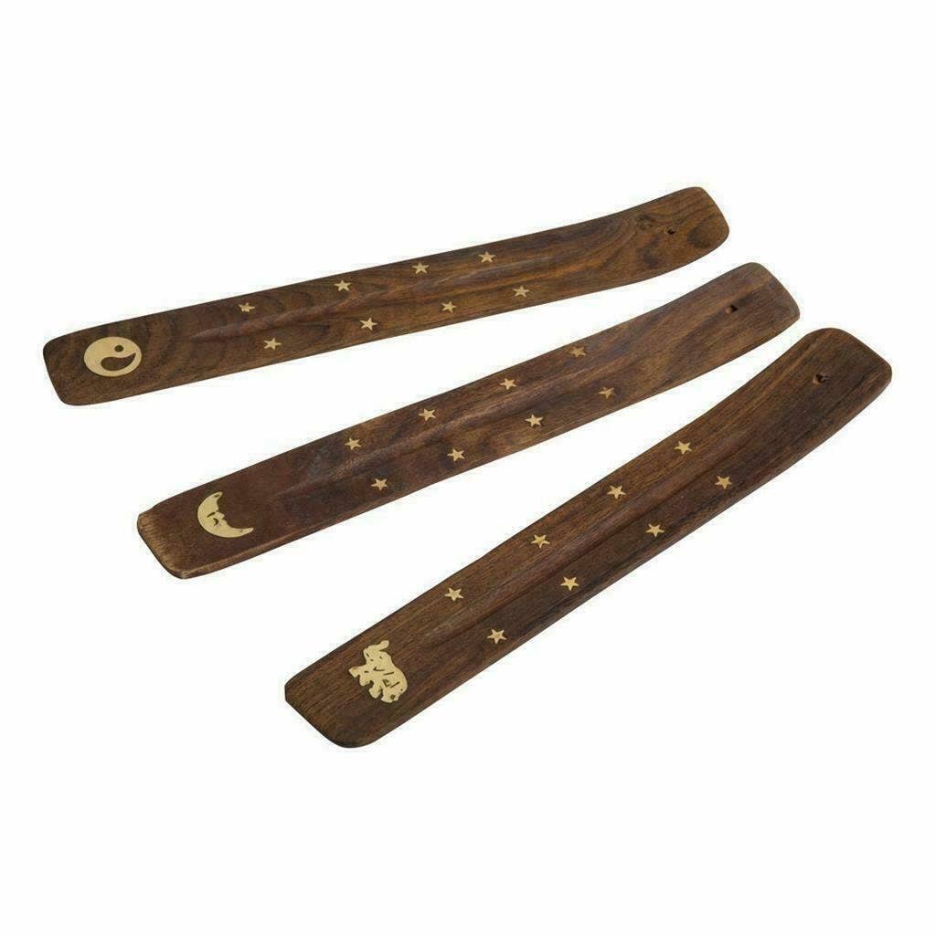 Wood Incense Holder and Ash Catcher | 10 Inch | Rooted Phoenix Spiritual