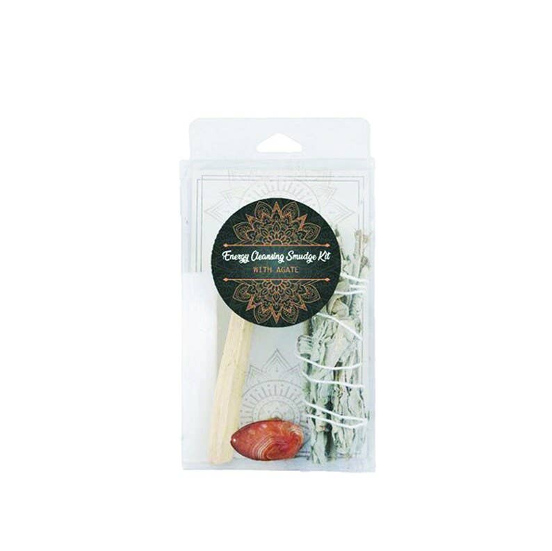 Energy Cleansing Smudge Kit with Agate Crystal | Rooted Phoenix Spiritual